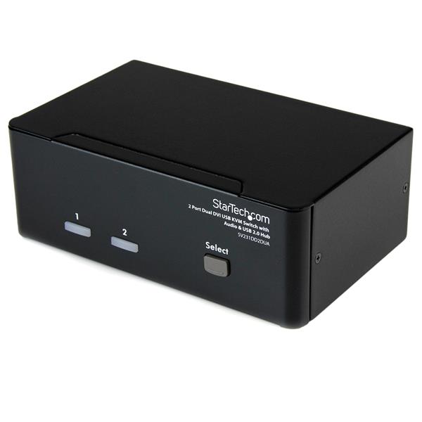 Startech Conmutador Switch Kvm 2 Puertos Sv231ddvdua